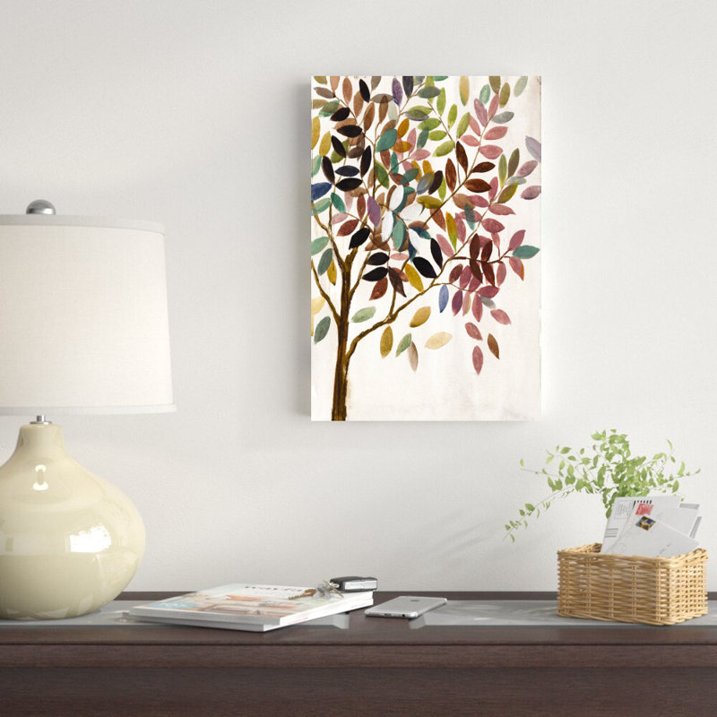 Arbre feuillu coloré - peinture, H 18 po x l 12 po, Toile tendue