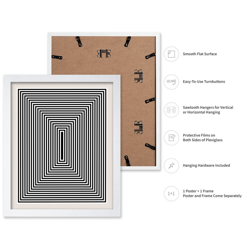 Rectangle Tunnel No1, Poster, 24"H x 32"W, White Framed
