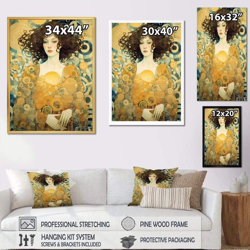 " Female Masterpiece ", 44" H x 34" W x 1.5" D, Natural Floater Framed