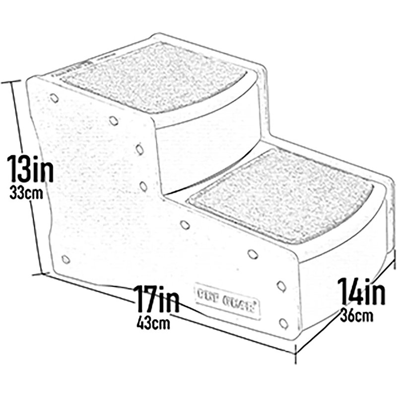 Escalier pour animaux Easy Step II, tapis à 2 marches pour chiens de 75 livres ou moins, portatif, amovible et lavable, aucun outil requis, disponible en 4 couleurs