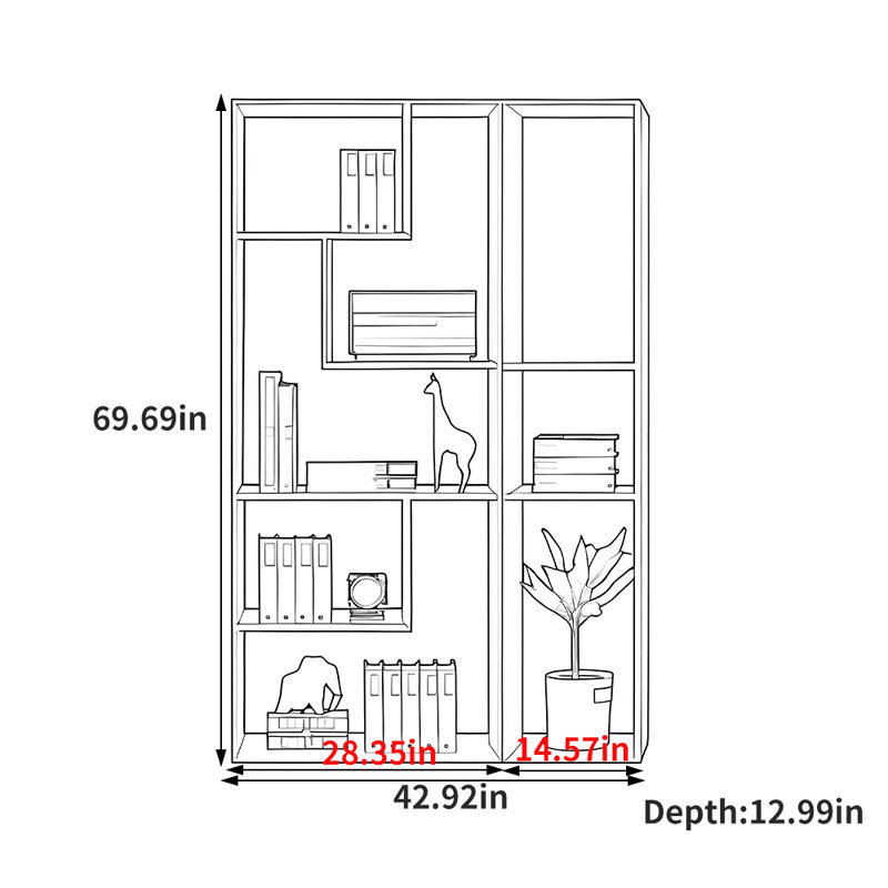 European style simple solid wood bookcase