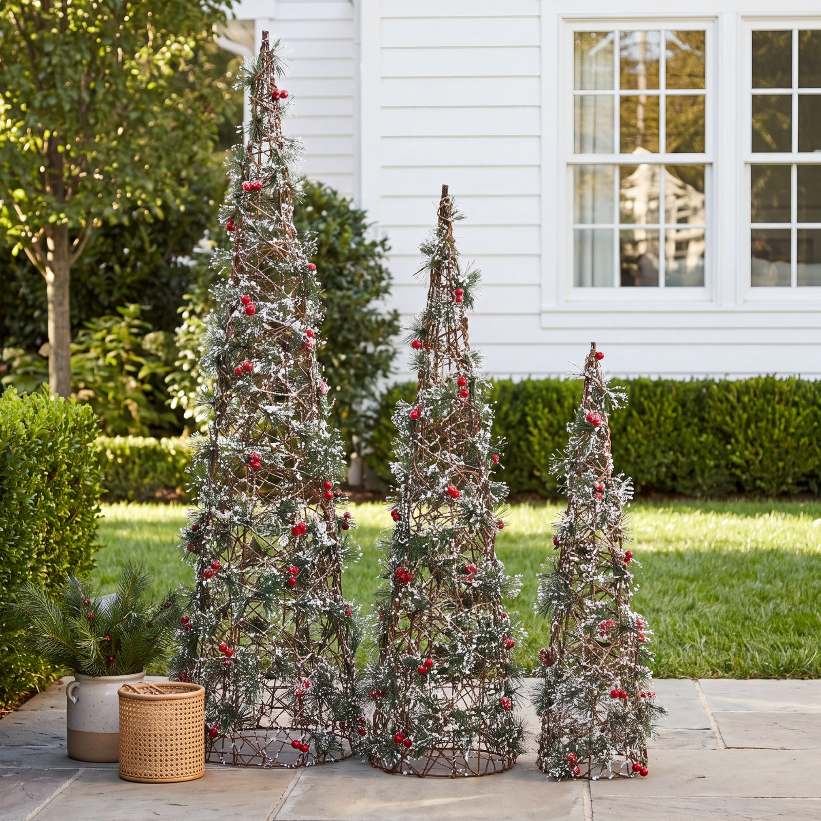 3-Piece Lighted Cone Tree Set