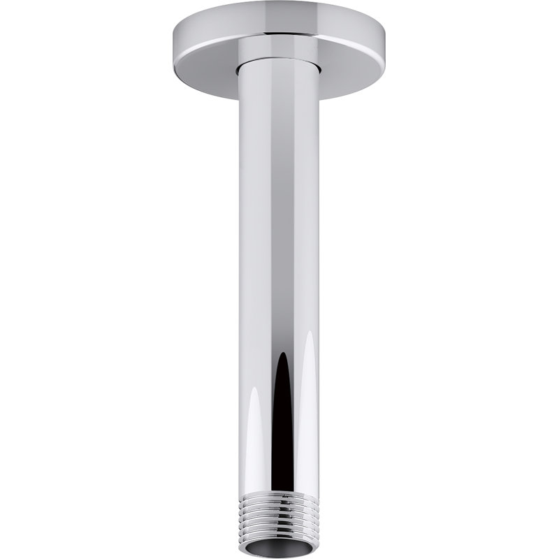 Statement 6 in. Ceiling-Mount Rainhead Arm And Flange, Polished Chrome