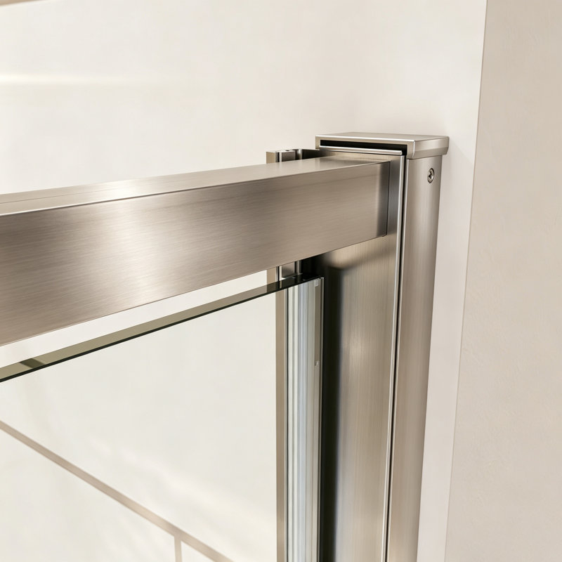 porte de douche pivotante pivotante avec verre trempé transparent 1/4 "l 38" - 42 "H 71" Privdr Privdr, Nickel brossé