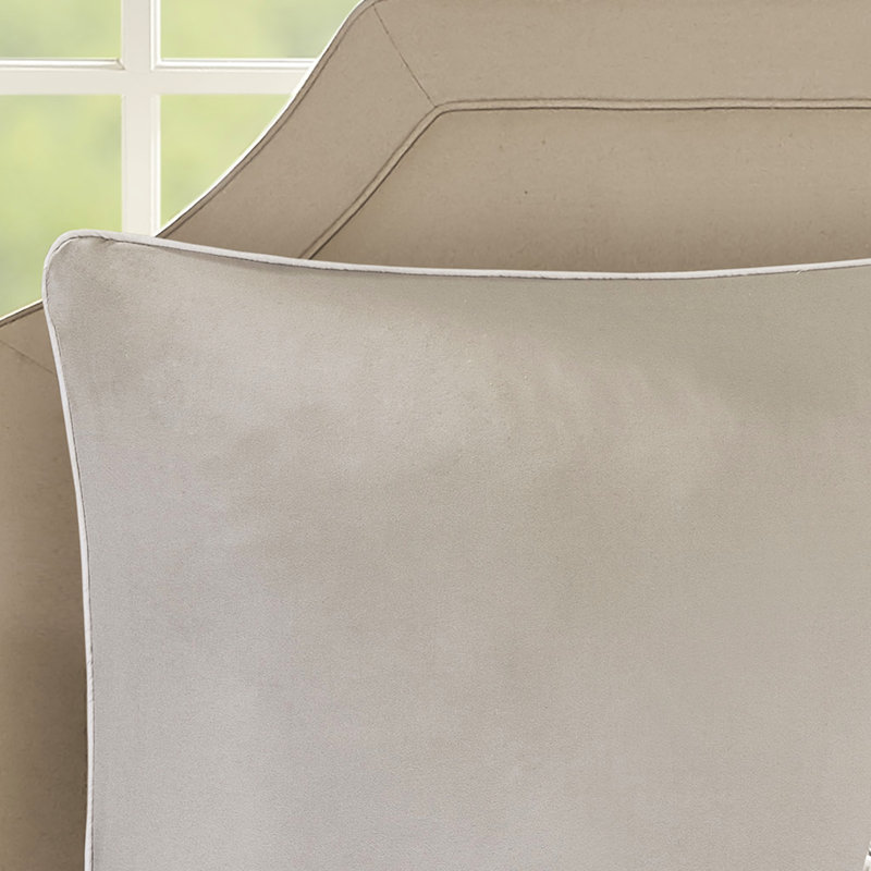 Édredon 8 pièces pour grand lit - édredon brodé, microfibre, taies décoratives, lavable à la machine