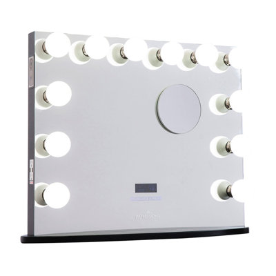Miroir de salle de bain Hollywood Premiere Plus avec 12 ampoules DEL et miroir grossissant 3X avec 2 ports USB