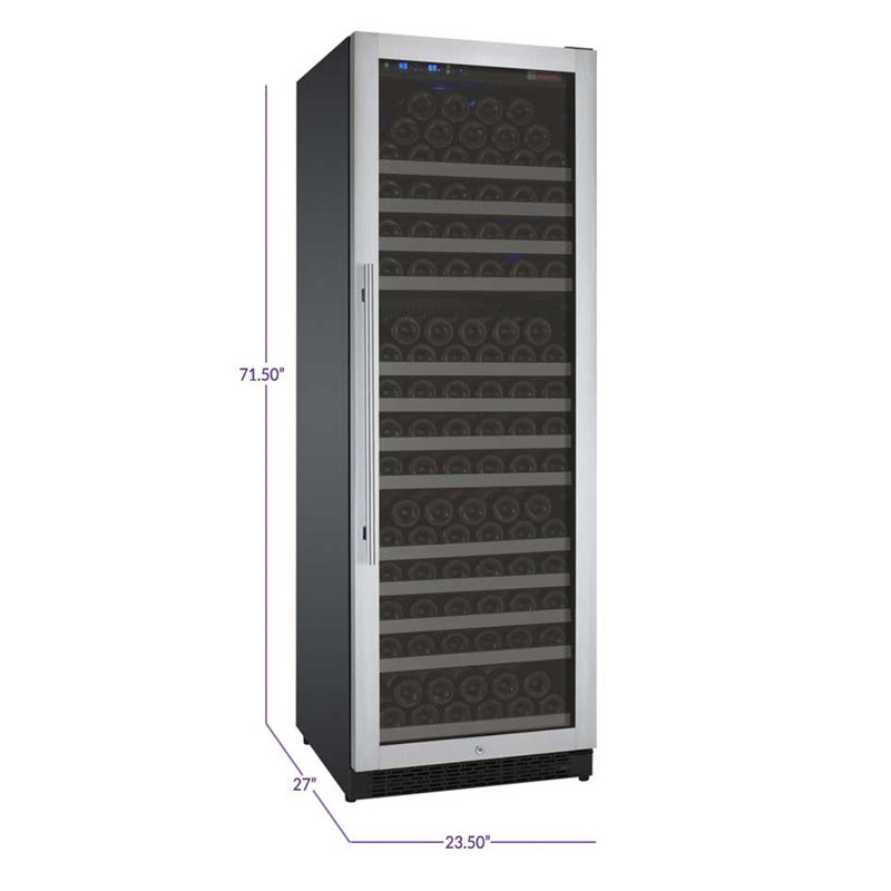 Stainless Steel 177 Bottle Single Zone Wine Refrigerator