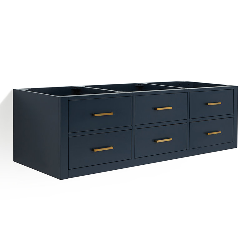 Megrez 60'' Wall Mounted Single Bathroom Vanity Base Only, Midnight Blue