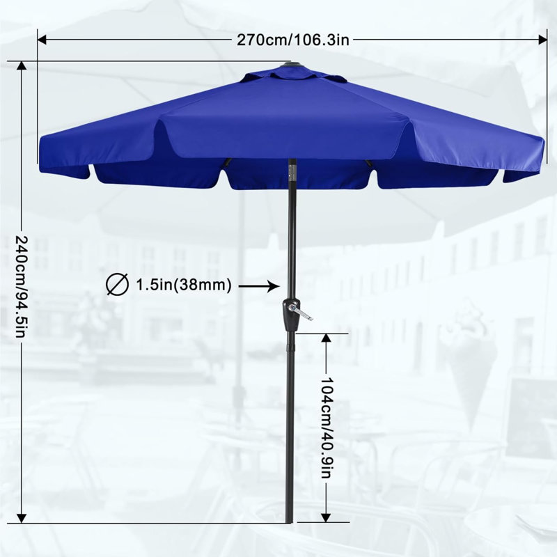 Camaree 270cm Tilt Market Parasol, Blue