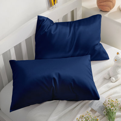 Taies d'oreiller pour tout-petits en coton de qualité égyptienne, taies d'oreiller de voyage en satin de coton à densité de tissage 500 fils, 13 x 18 pouces - NTBAY