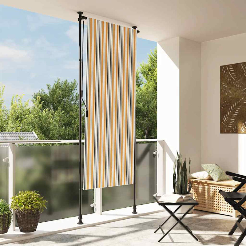 Store extérieur vidaXL jaune et blanc, Jaune / blanc, H 106,3 po x l 47,2 po