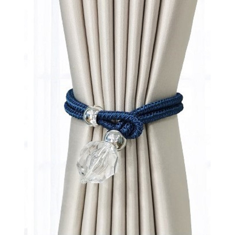 Embrasse de rideau réglable en tissu Jadarrion, Bleu marine