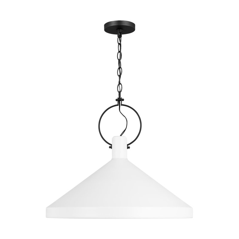 1 - Light Midnight Black Single Pendant, White, 19.75" H x 24" W x 24" D