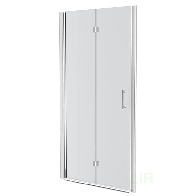 30W X 72H Foldable Frameless Shower Door With Tempered Glass, Space-Saving And Durable Design, Shower Door, Chrome