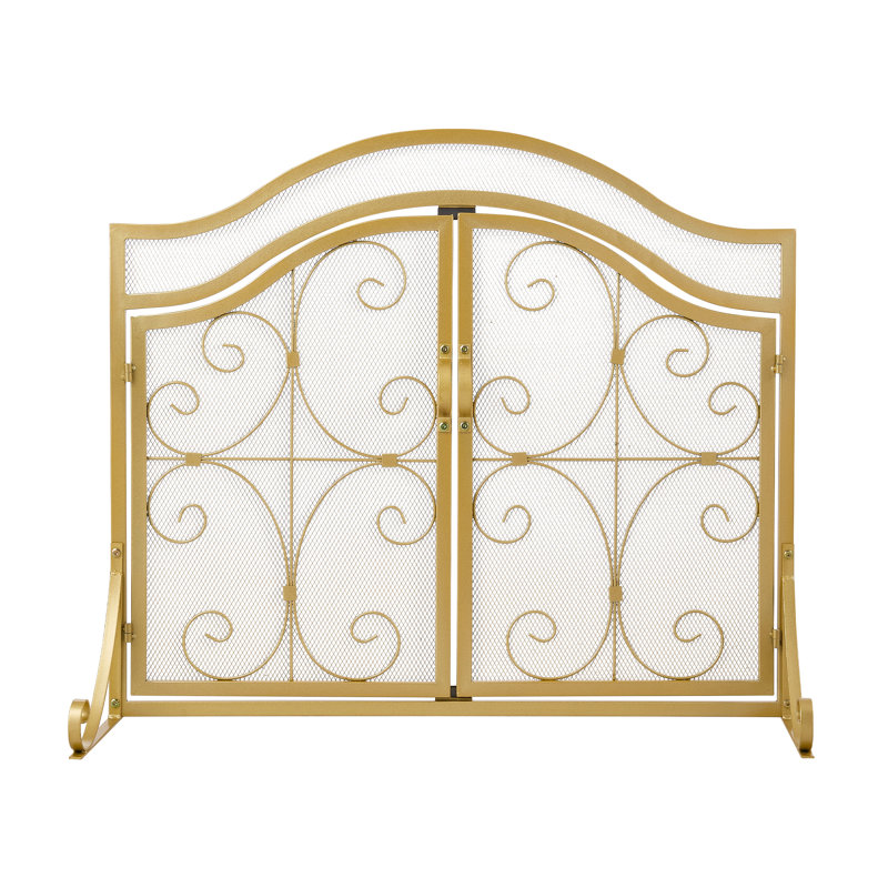 2 Double Door Iron Fireplace Door