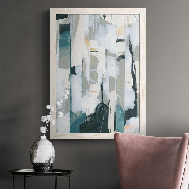 Sea Cavern Strata I, reproduction d'art sur toile, H 43,5 po x l 31,5 po x P 1 po, Blanc
