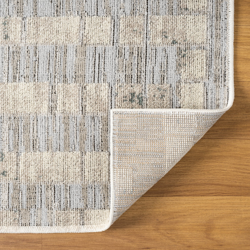 Modern Textured Striped Area Rug, Rectangle 8' x 10'