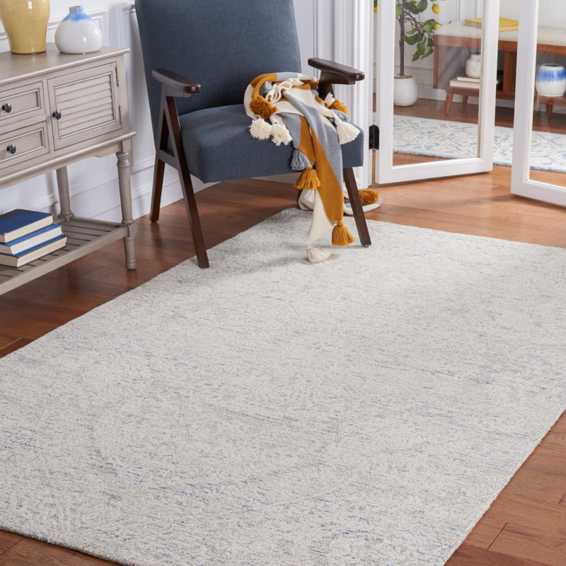 Metro Hand Tufted Indian Wool And Cotton With Latex Solid Color Rug, Rectangle 8' x 10'