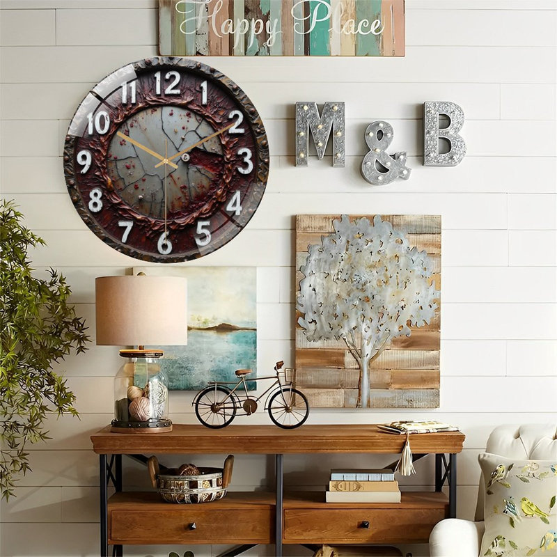 Horloge murale en verre Cracked