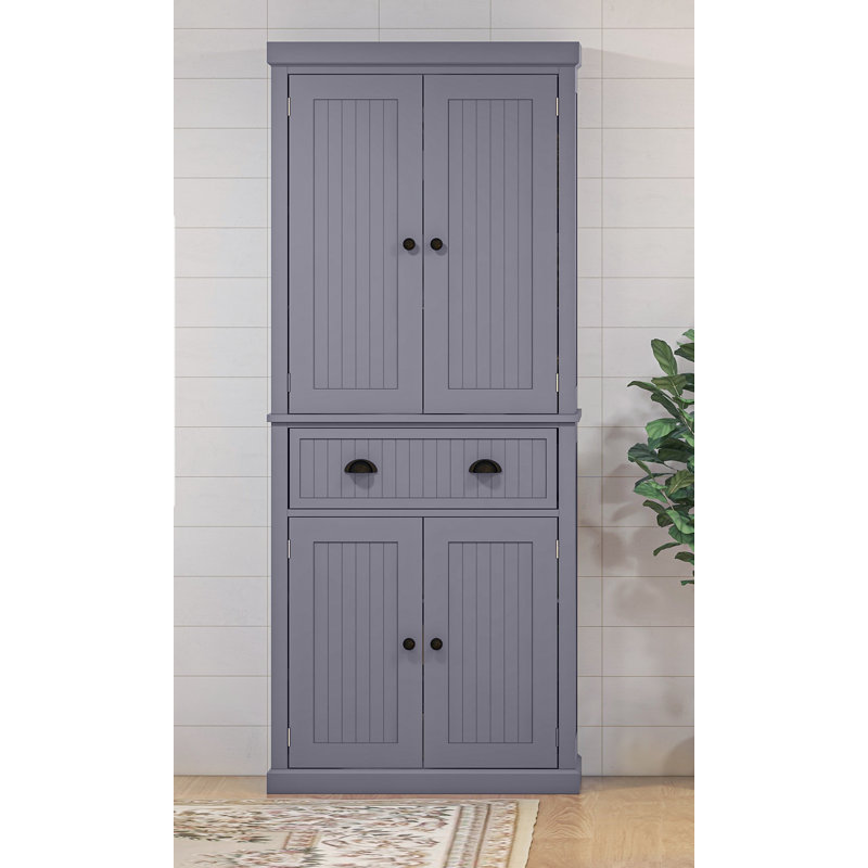 72" Tall Freestanding Navy Blue Kitchen Pantry Cabinet