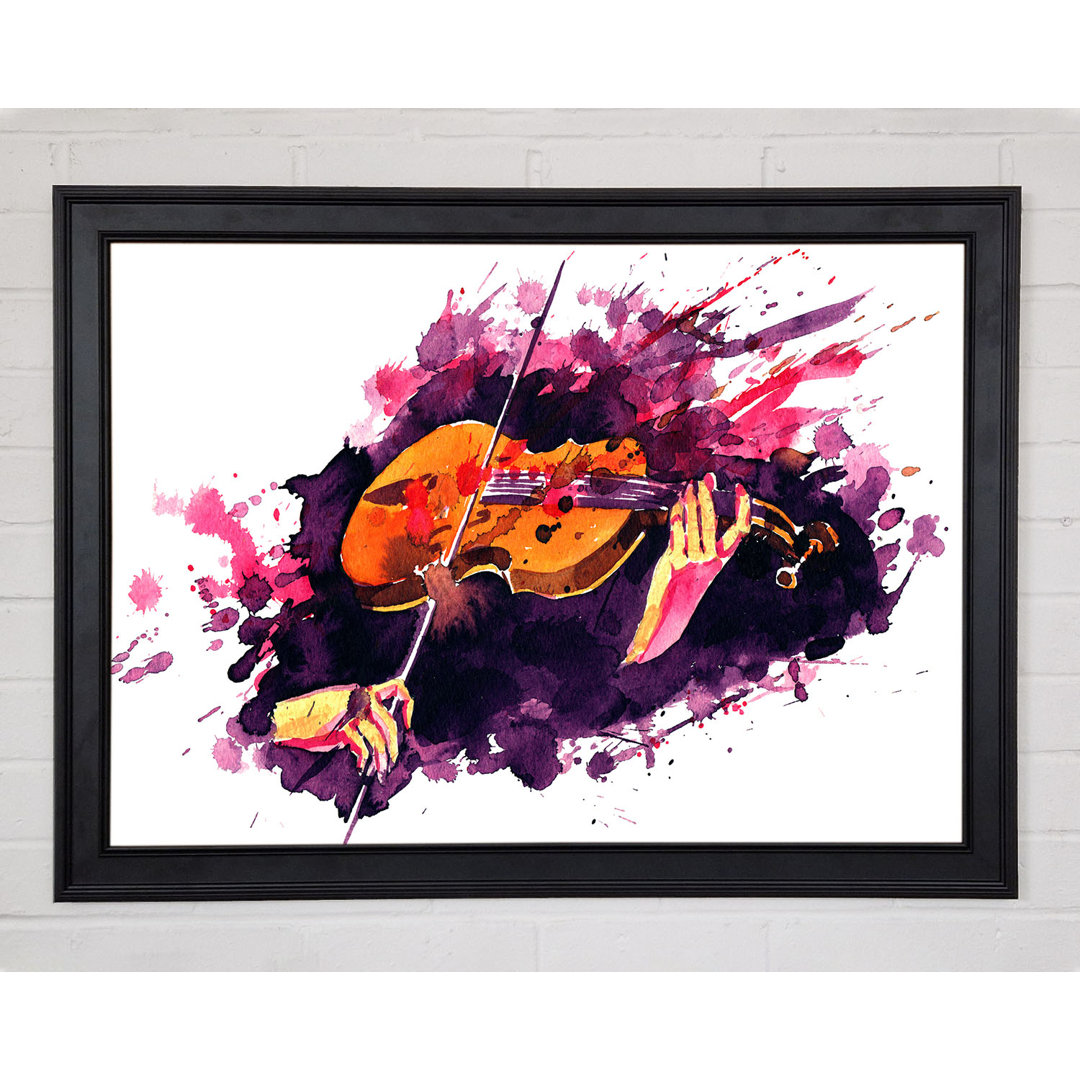 Die Violine spielen Splatter Gerahmter Druck