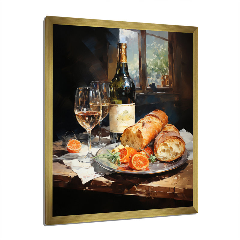 Hecket Food Beer A Festive I, H 44 po x l 34 po x P 1,5 po, Encadrement doré