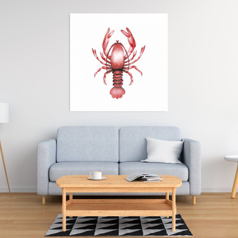 Homard, reproduction sur toile, Toile tendue, H 32 po x l 32 po