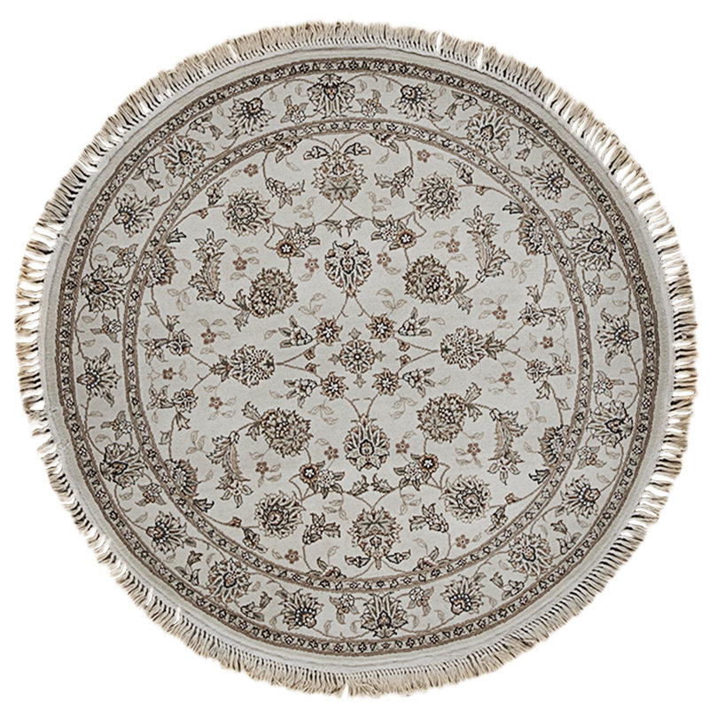 Hand Knotted Area Rug in Ivory