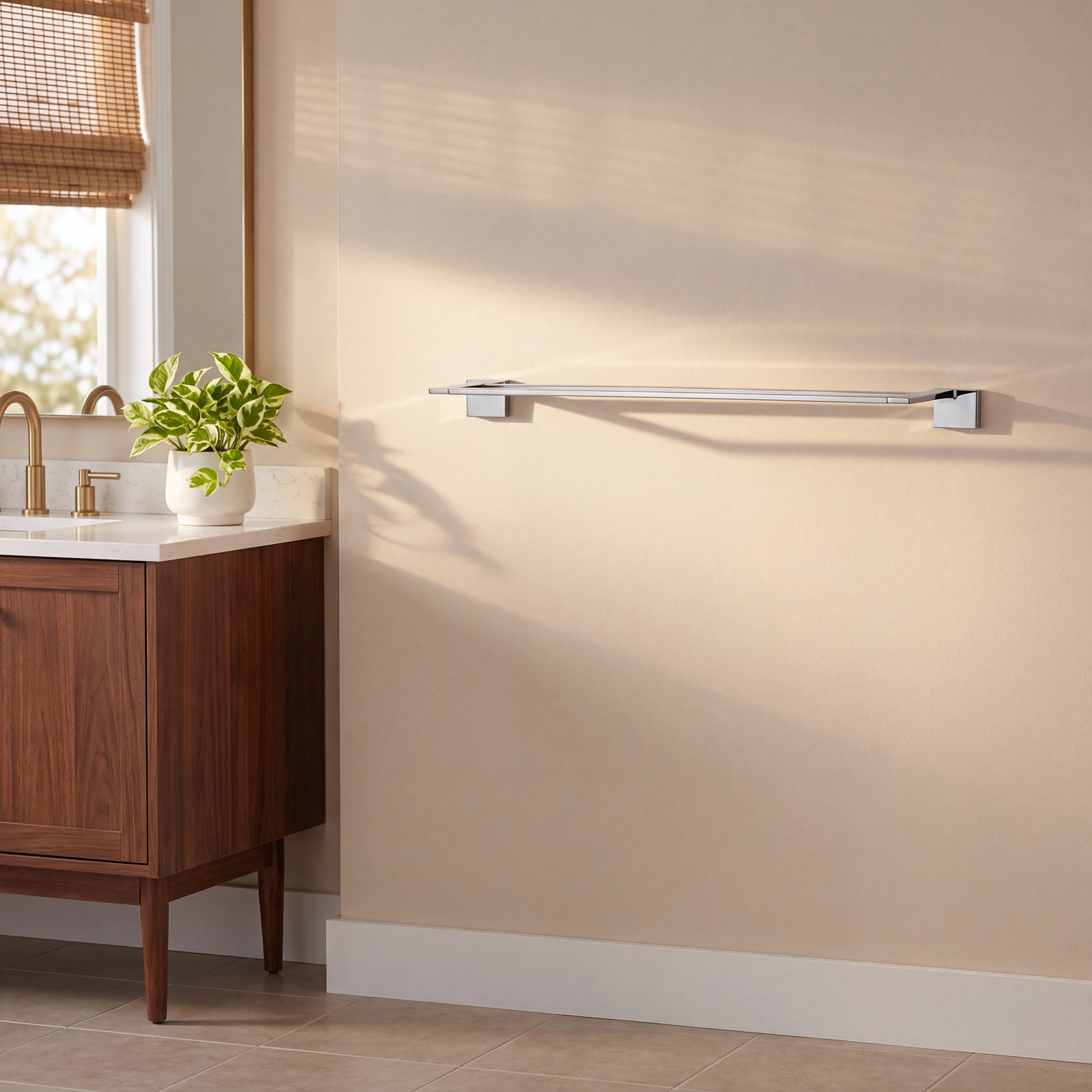 Vero 24" Double Wall-Mounted Towel Bar, Chrome