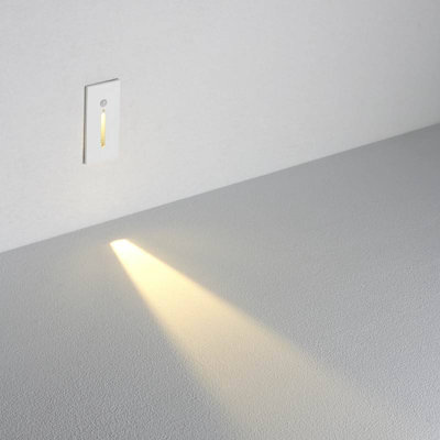 UltraBeam 3 Watt LED White Recessed Indoor Wall Light - Movement Sensor - Low level lighting
