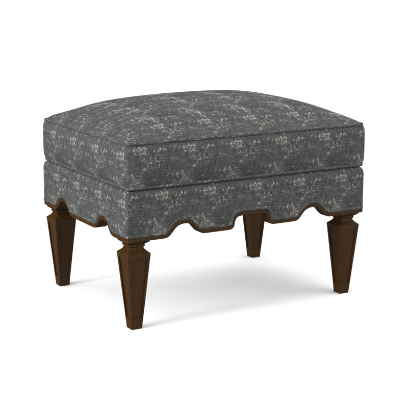 Palm Ottoman, American Walnut, Margaret Ebony Polyester Blend