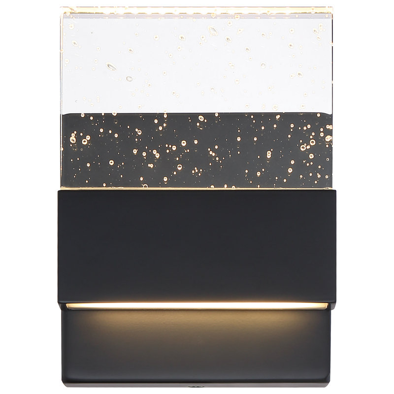 Hildebran Steel LED Flush Mounted Sconce, Matte Black, 6.38" H x 4.75" W x 2.5" D