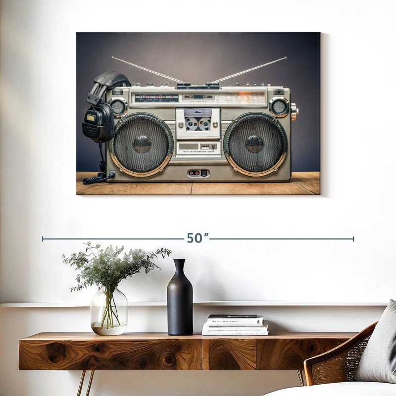 Abarca Headphones And Boombox, 26" H x 39" W