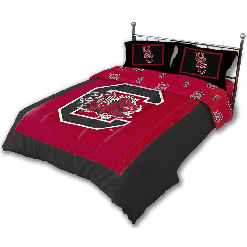NCAA Sateen Comforter, Full Comforter + 2 Standard Shams, South Carolina