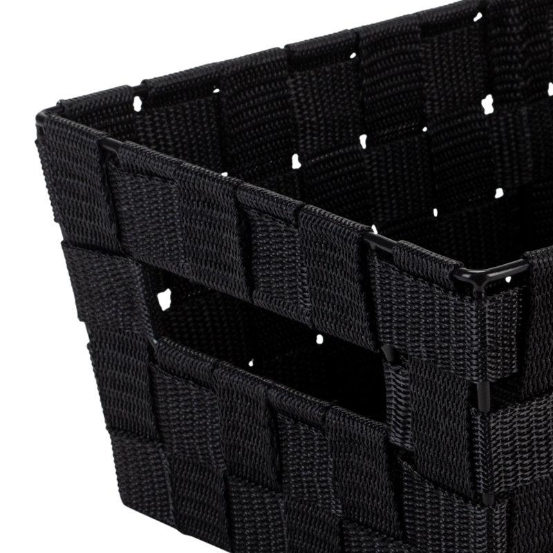 Black Woven Polypropylene Rectangular Storage Bin