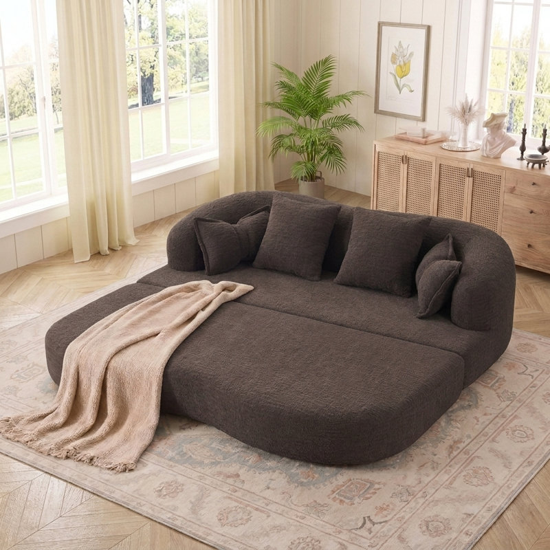 Canapé-lit convertible moderne pliable, Brun