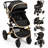Convertible Baby Stroller for Travel, Folding High Landscape Infant Carriage,Black-125304458