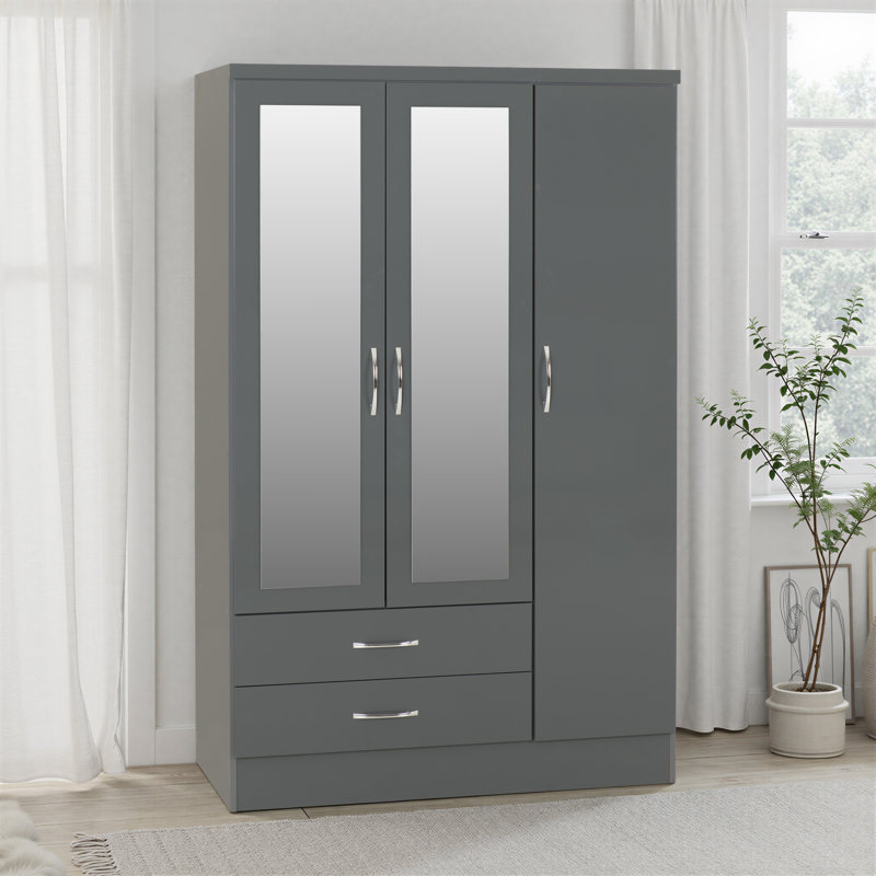 Cascio 3 Door Wardrobe, Gloss Grey
