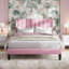 Lit plateforme tapissier en velours avec tête de lit Modern-997020650-982473075