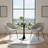 31.5" Black Modern Round Dining Table - Mdf Top & Cylindrical Metal Base, Multi-use For Kitchen/living Room/coffee Table-843285506-852858336