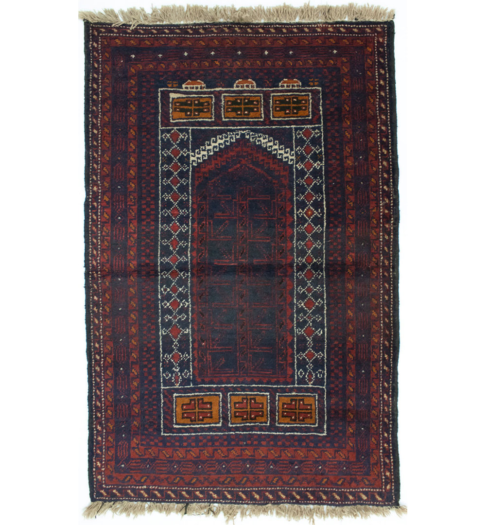 Colerane Hand Hooked Wool Blue Indoor/Outdoor Rug
