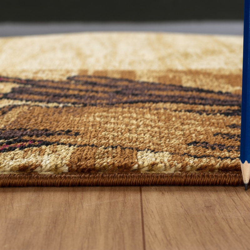 Tapis de sol beige en polypropylène de 2 pi x 3 pi, résistant aux taches et à la texture délicate.