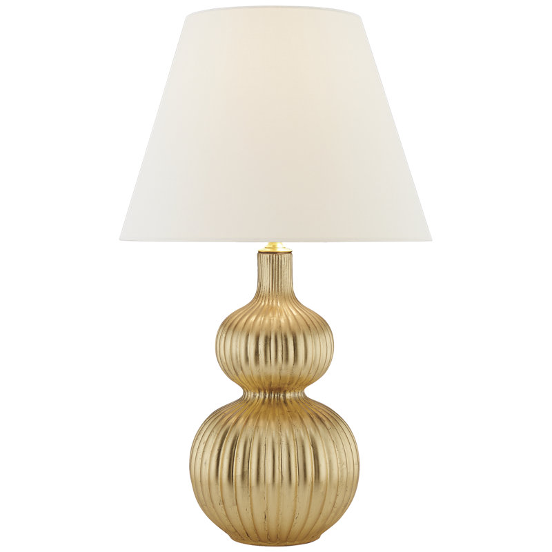 Lucille Table Lamp, Gold, Fabric