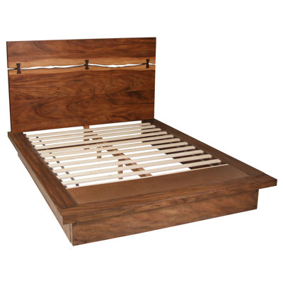 Ralphio Wood Queen Panel Bed Smokey Walnut and Coffee Bean