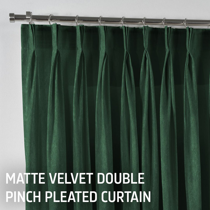Room Darkening Single Curtain Panel, 190 W x 375 D cm, Dark Green