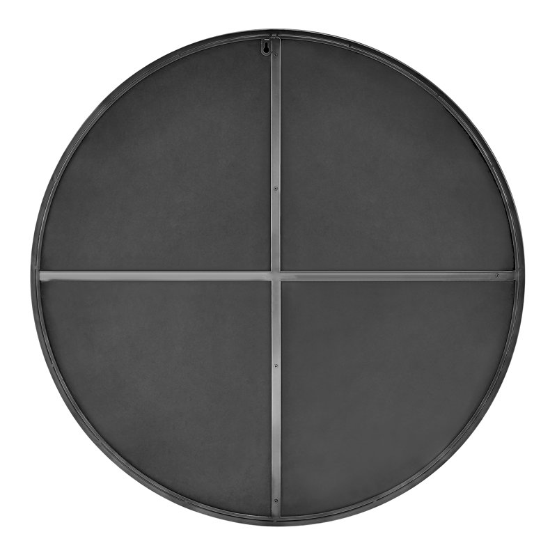 Round Metal Frame Wall Mirror Simple and Elegant Modern Design, Black, 80cm H x 80cm W