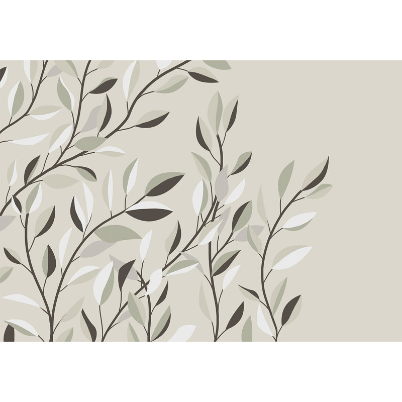 Murale botanique pelez et collez - Feuilles grimpantes, L 68 po x l 96 po