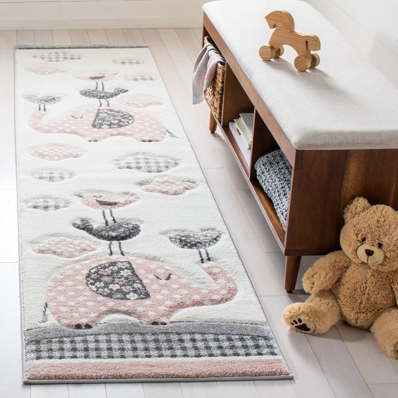 Glantz Geometric Pink/Ivory Area Rug, Runner 2'3" x 6'