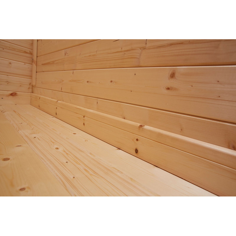 Powersheds 14 x 10ft Pent Log Cabin, Doors to the Left - 44mm