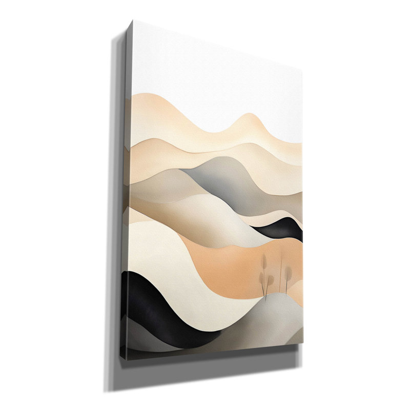 «Black & Beige Landscape 1» par Petals Prints Design, art mural sur toile, H 40 po x l 26 po x P 1,5 po
